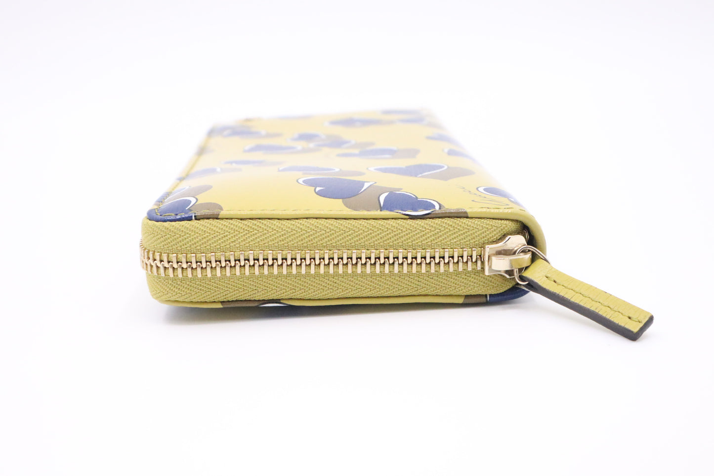 Gucci Heartbeat Zippy Long Wallet in Yellow Leather