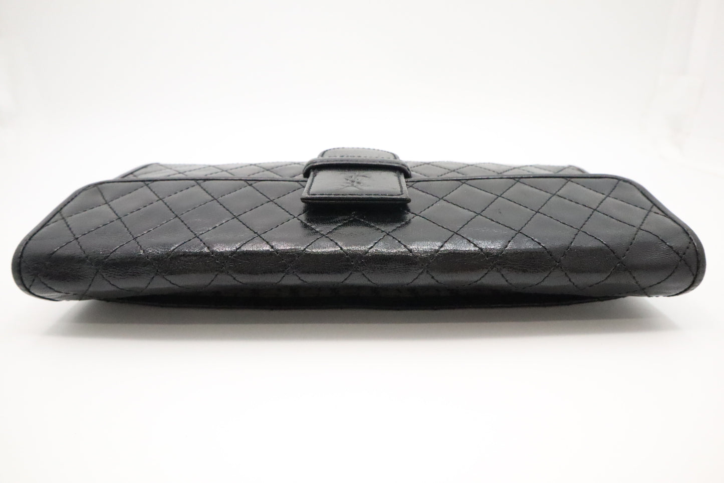 YSL Saint Laurent Clutch in Black Quilted Leather