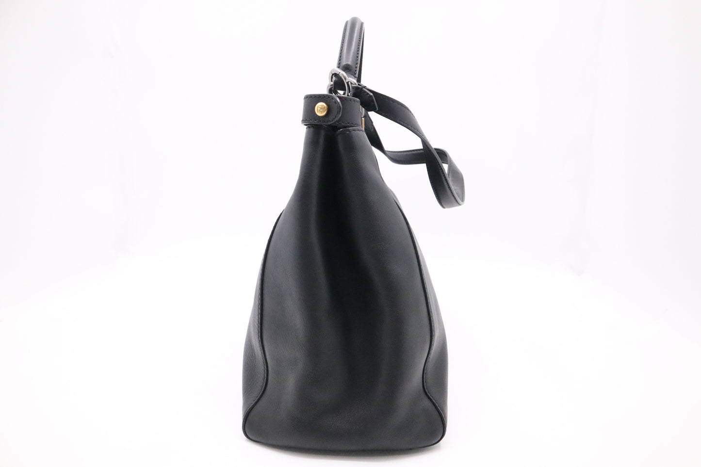 Fendi Medium Peekaboo Tote in Black Leather