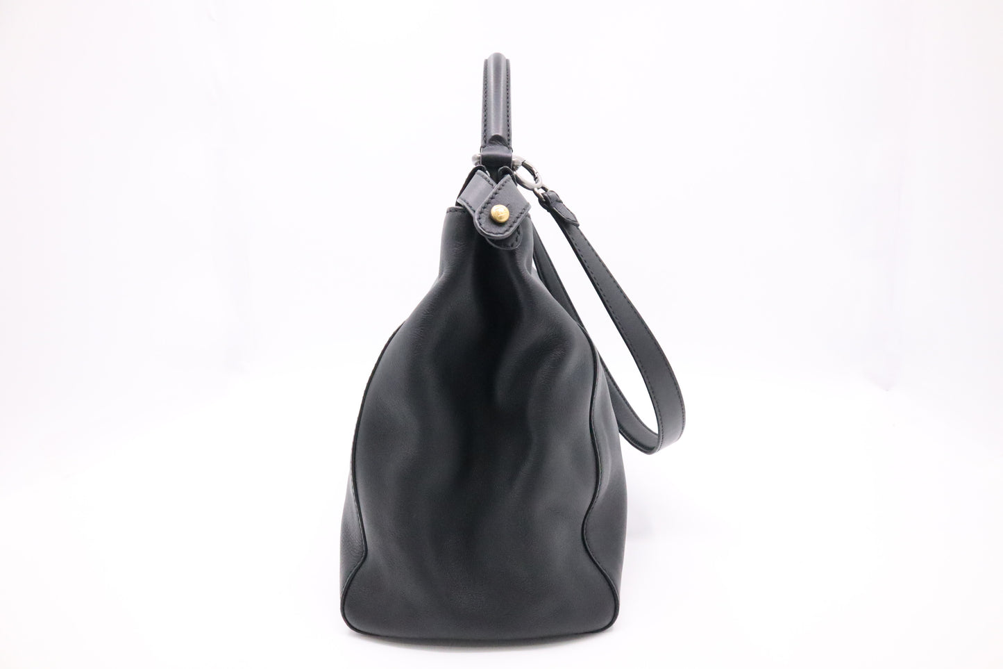 Fendi Medium Peekaboo Tote in Black Leather