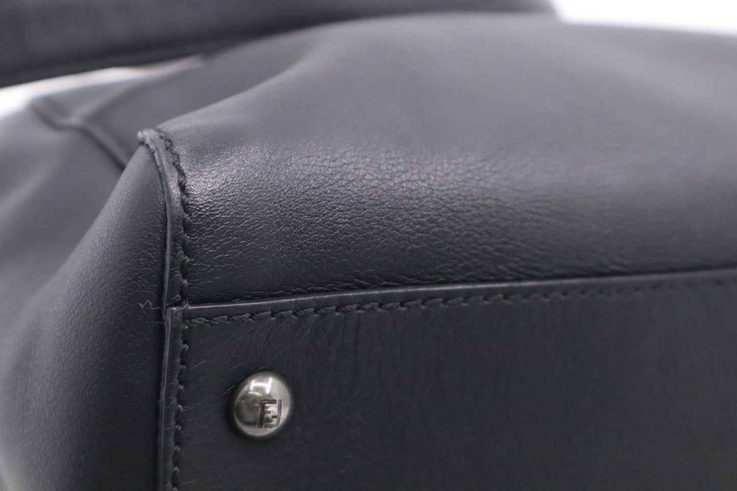 Fendi Medium Peekaboo Tote in Black Leather