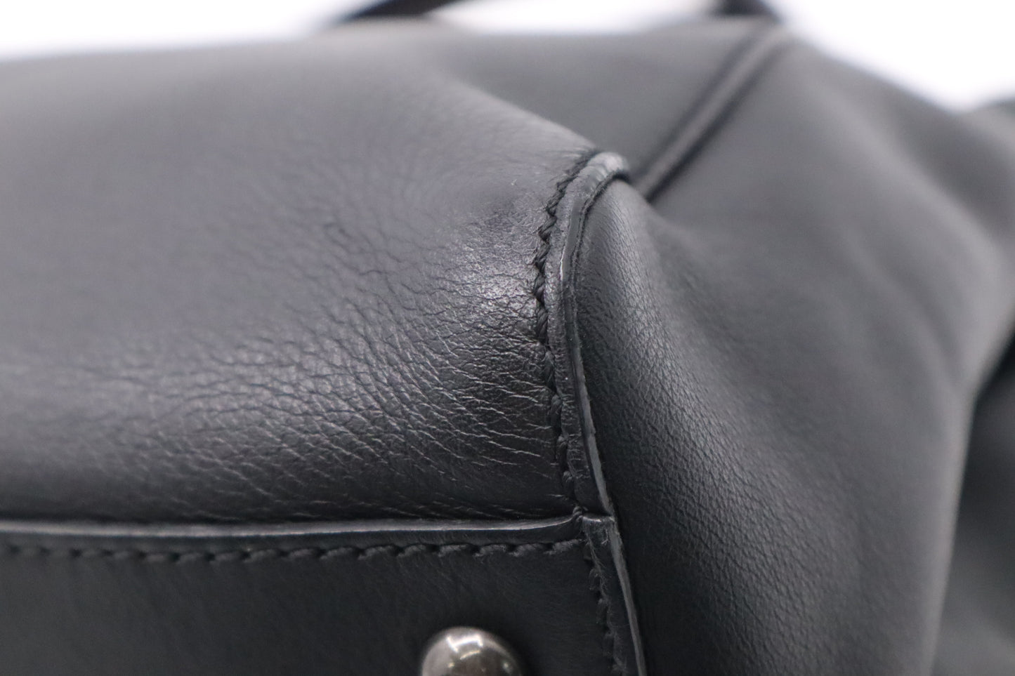 Fendi Medium Peekaboo Tote in Black Leather