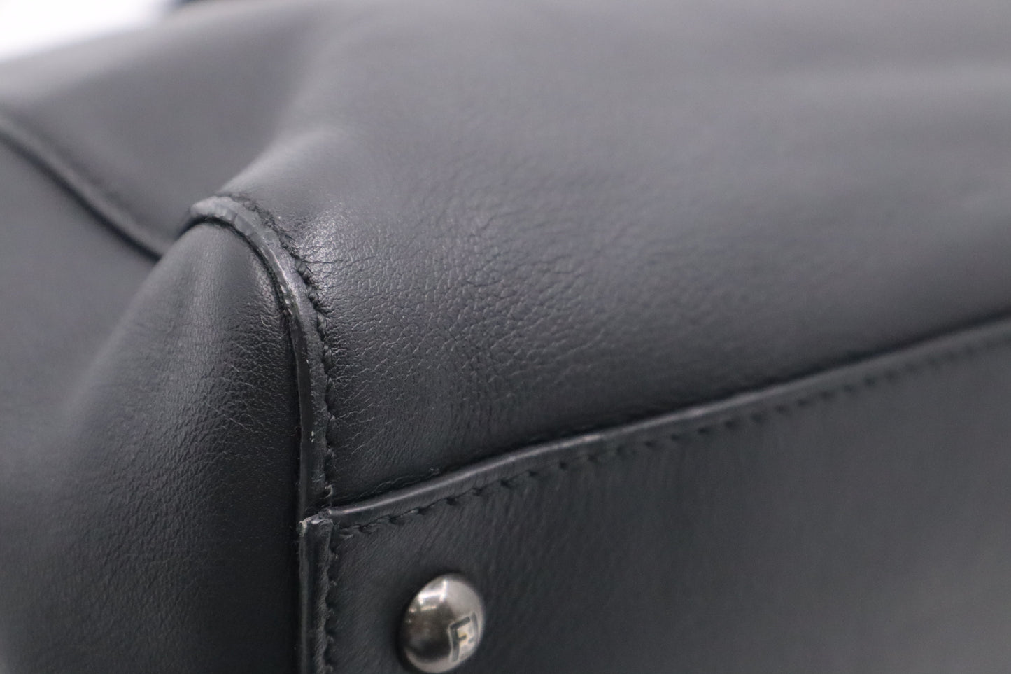 Fendi Medium Peekaboo Tote in Black Leather