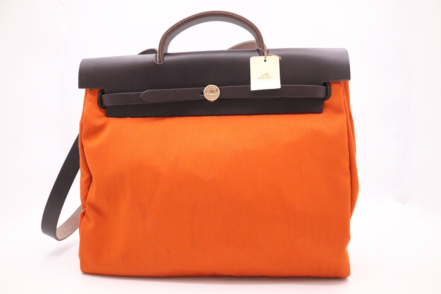 Hermes Herbag 39 in Red & Orange Canvas