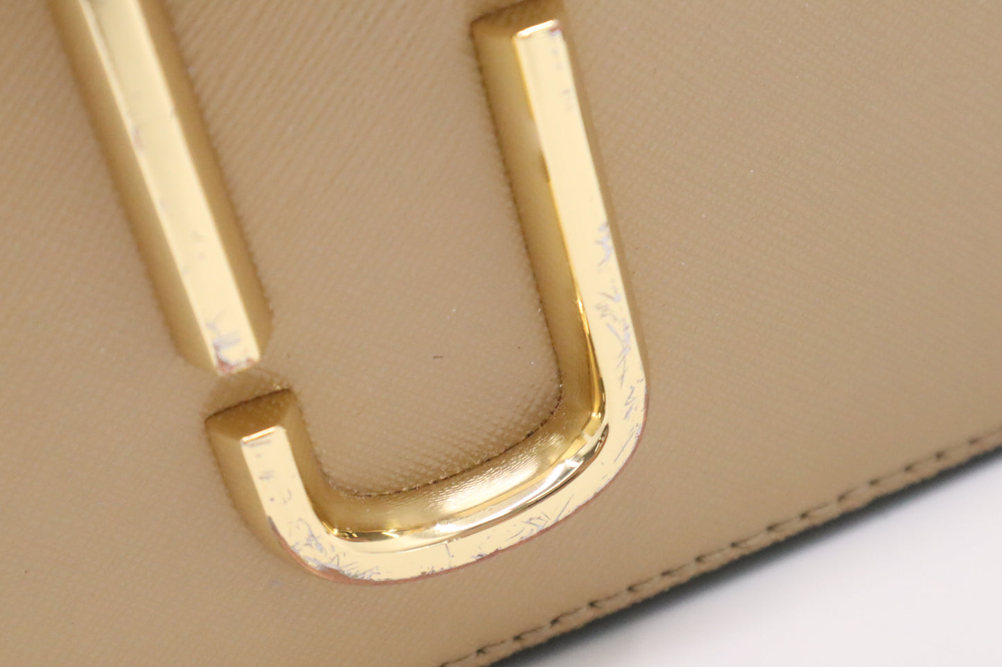 Marc Jacobs Snapshot in Tan, White and Green Leather