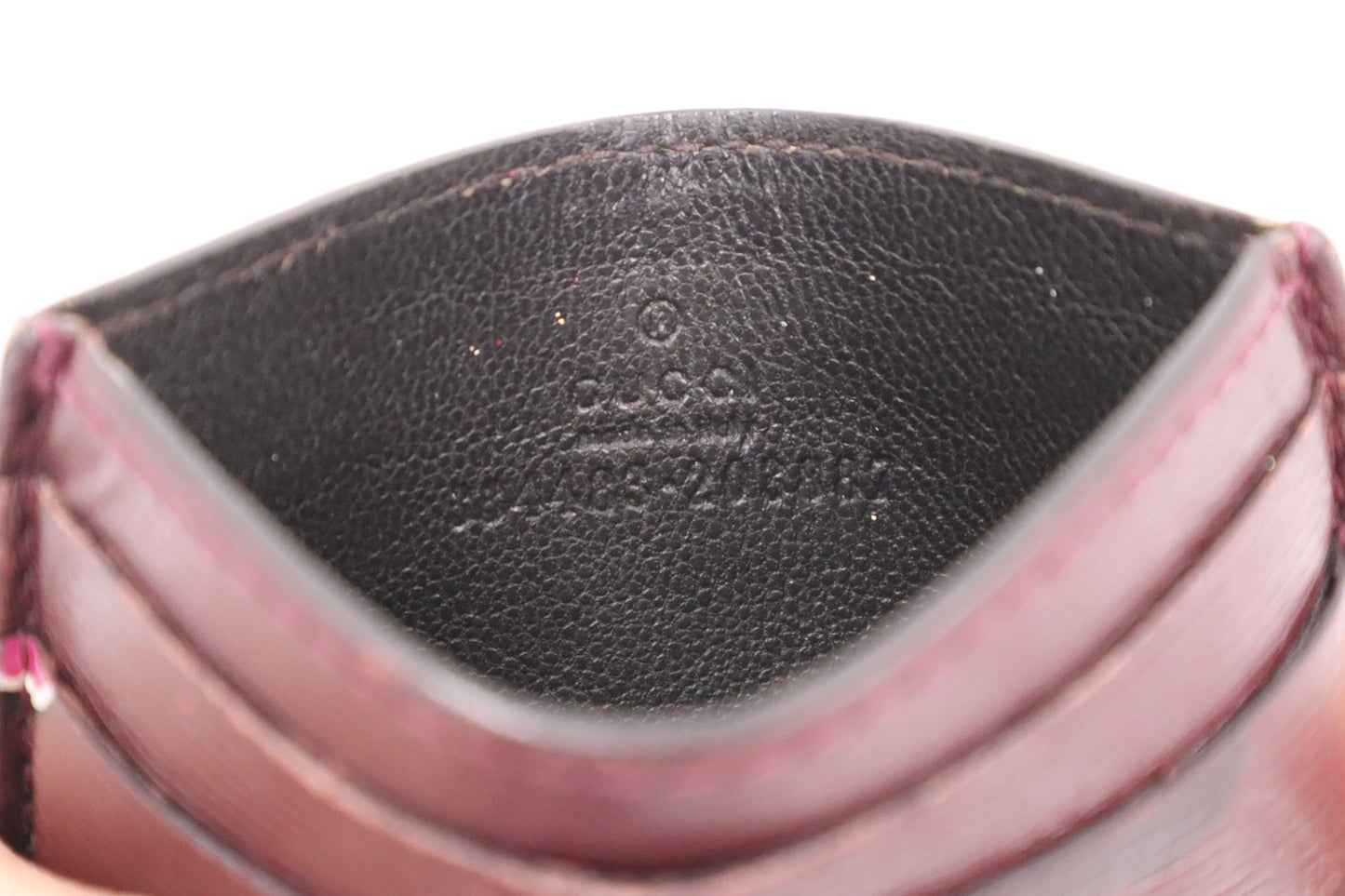 Gucci Card Case in Burgundy Hearts Leather