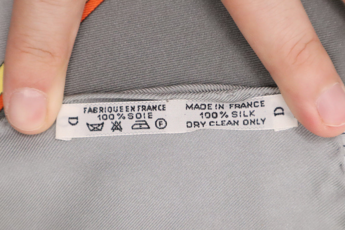 Hermes Carre 90 in Gray Silk