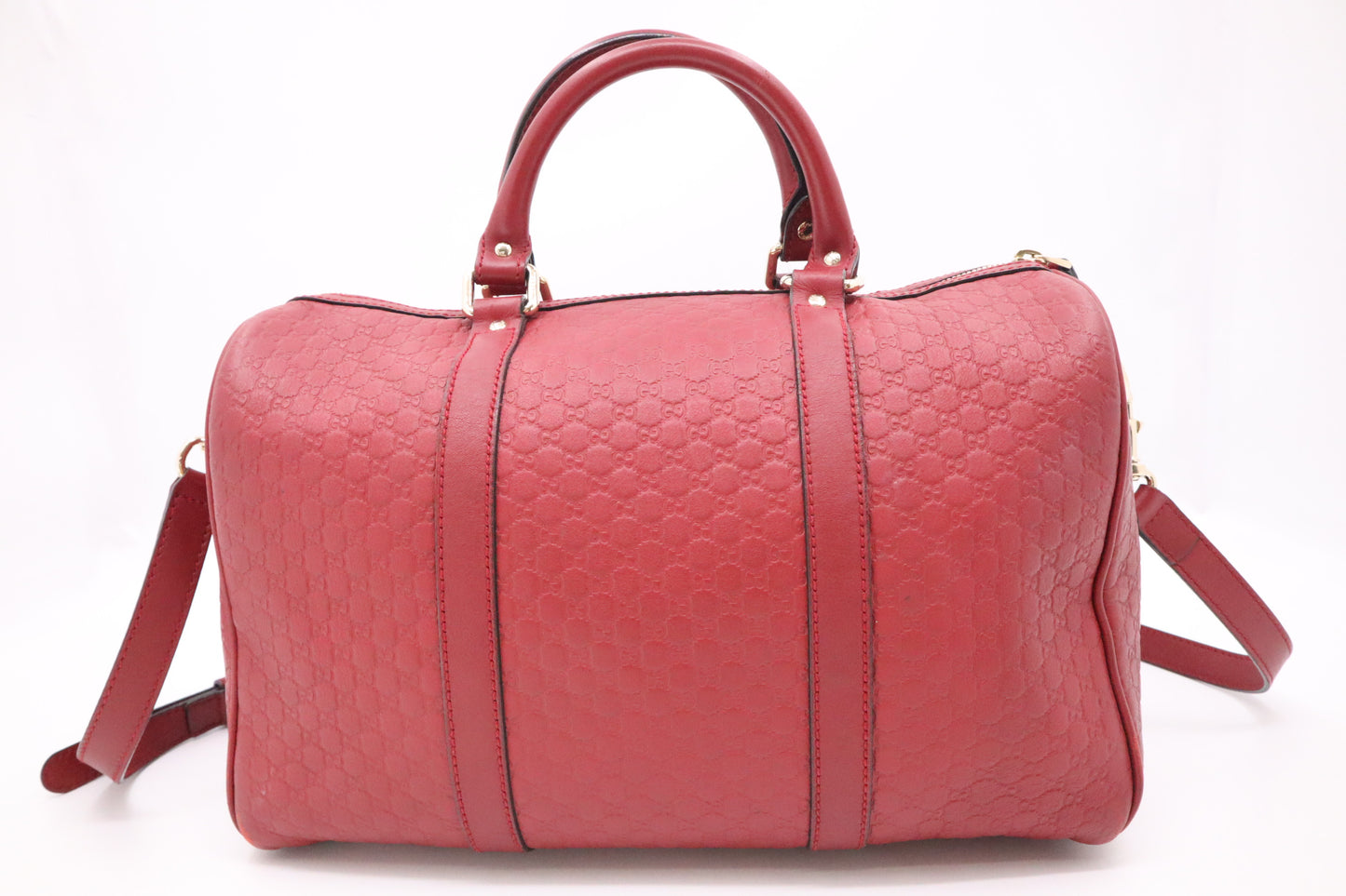 Gucci Boston Bag in Red Micro Guccissima Leather