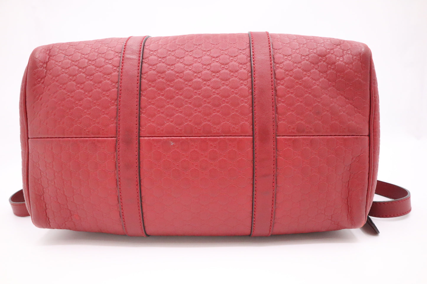 Gucci Boston Bag in Red Micro Guccissima Leather