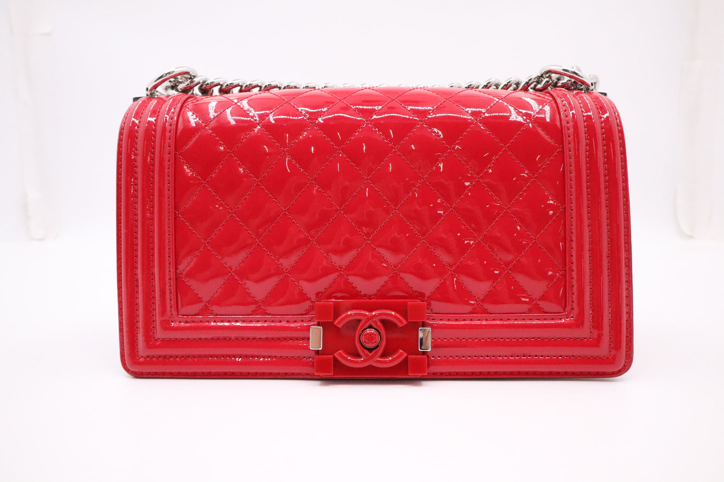 Chanel Medium Boy in Pink Patent Leather