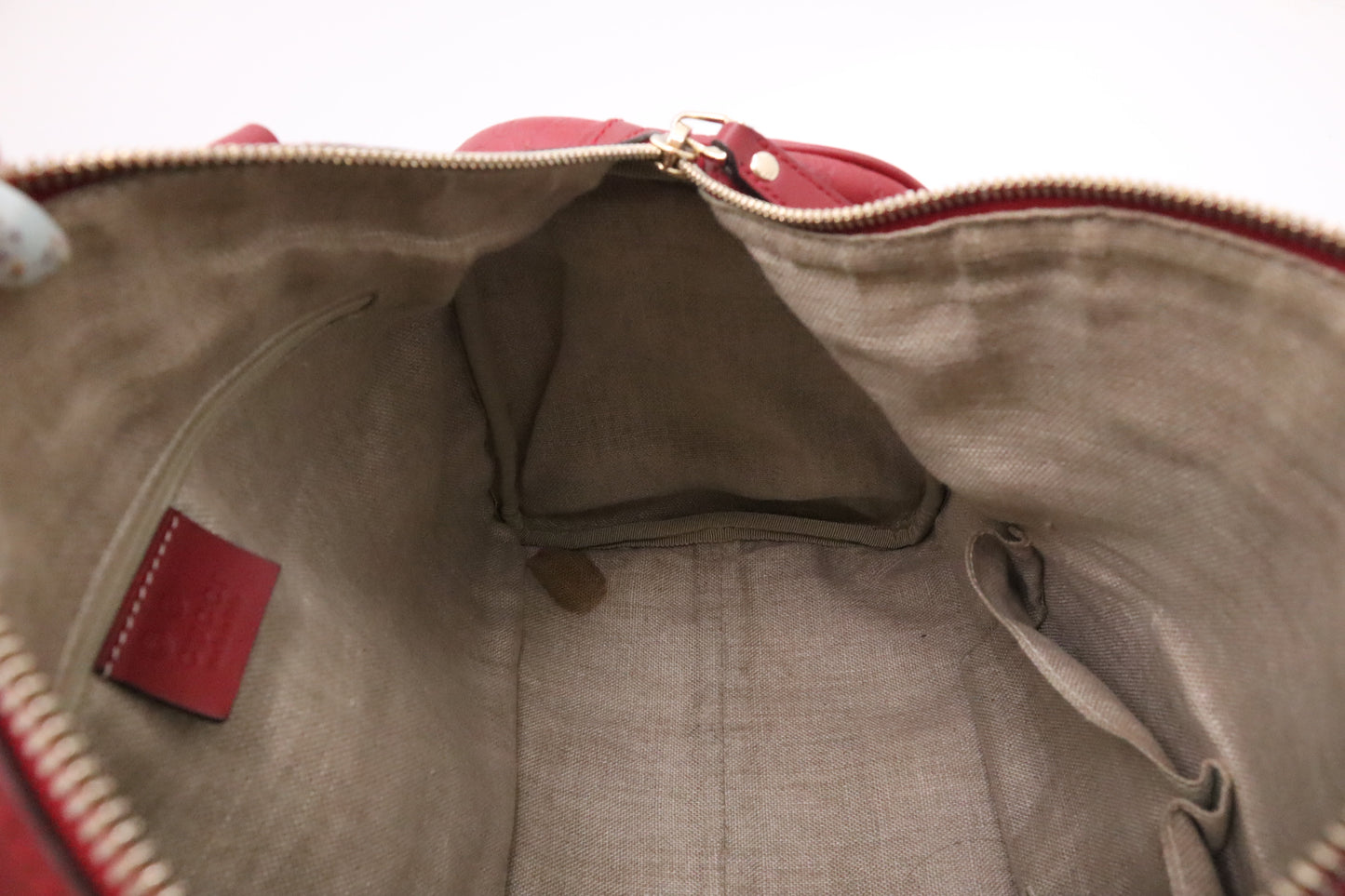 Gucci Boston Bag in Red Micro Guccissima Leather