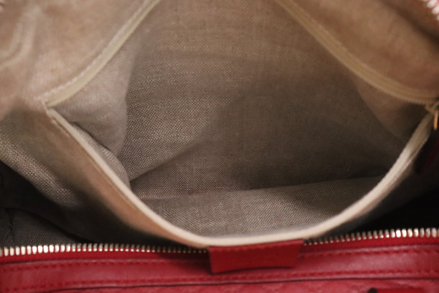 Gucci Boston Bag in Red Micro Guccissima Leather