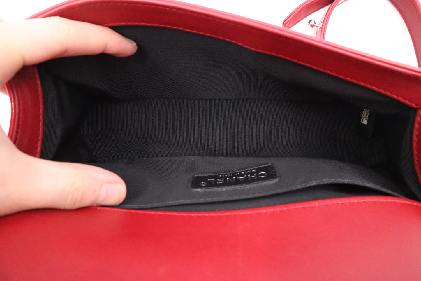 Chanel Medium Boy in Pink Patent Leather