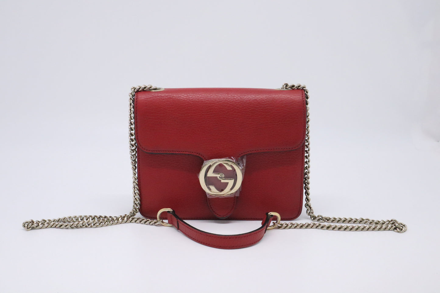 Gucci Dollar Shoulder Bag in Red Leather