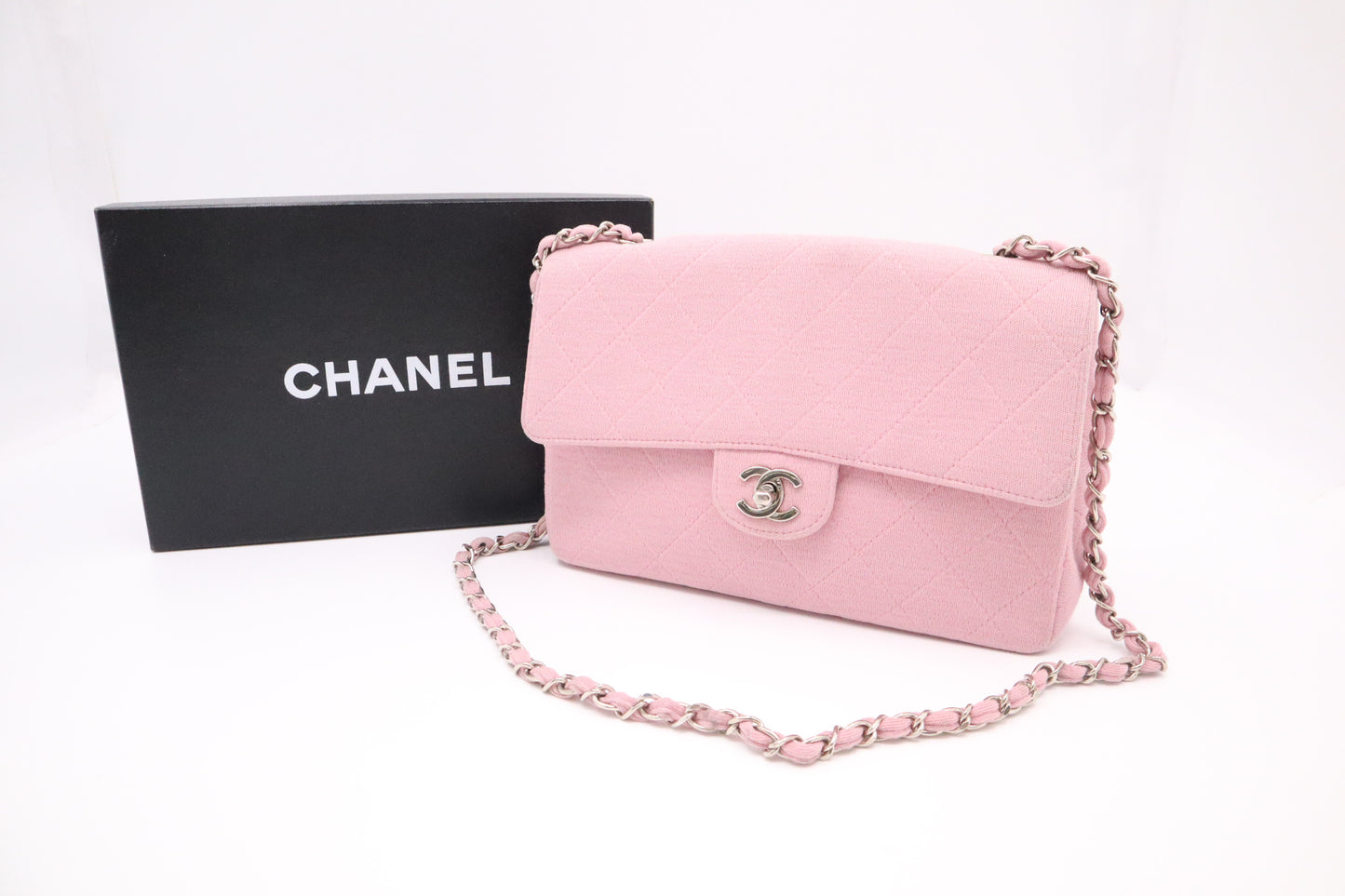 Chanel Medium Flap in Pink Cotton Canvas