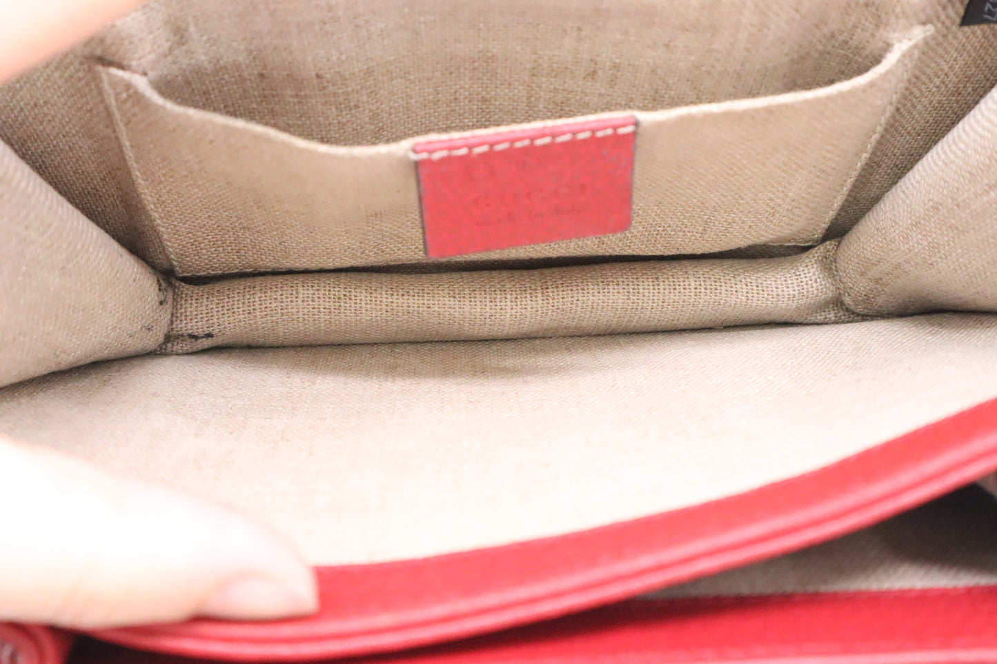 Gucci Dollar Shoulder Bag in Red Leather