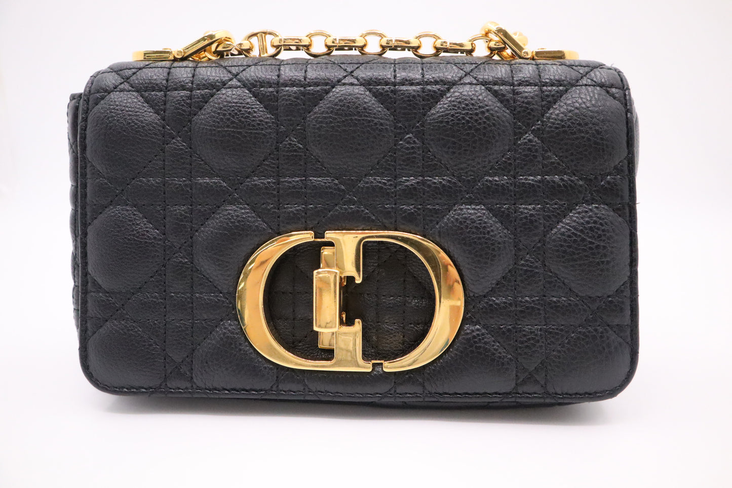Dior Small Caro Crossbody in Black Cannage Leather