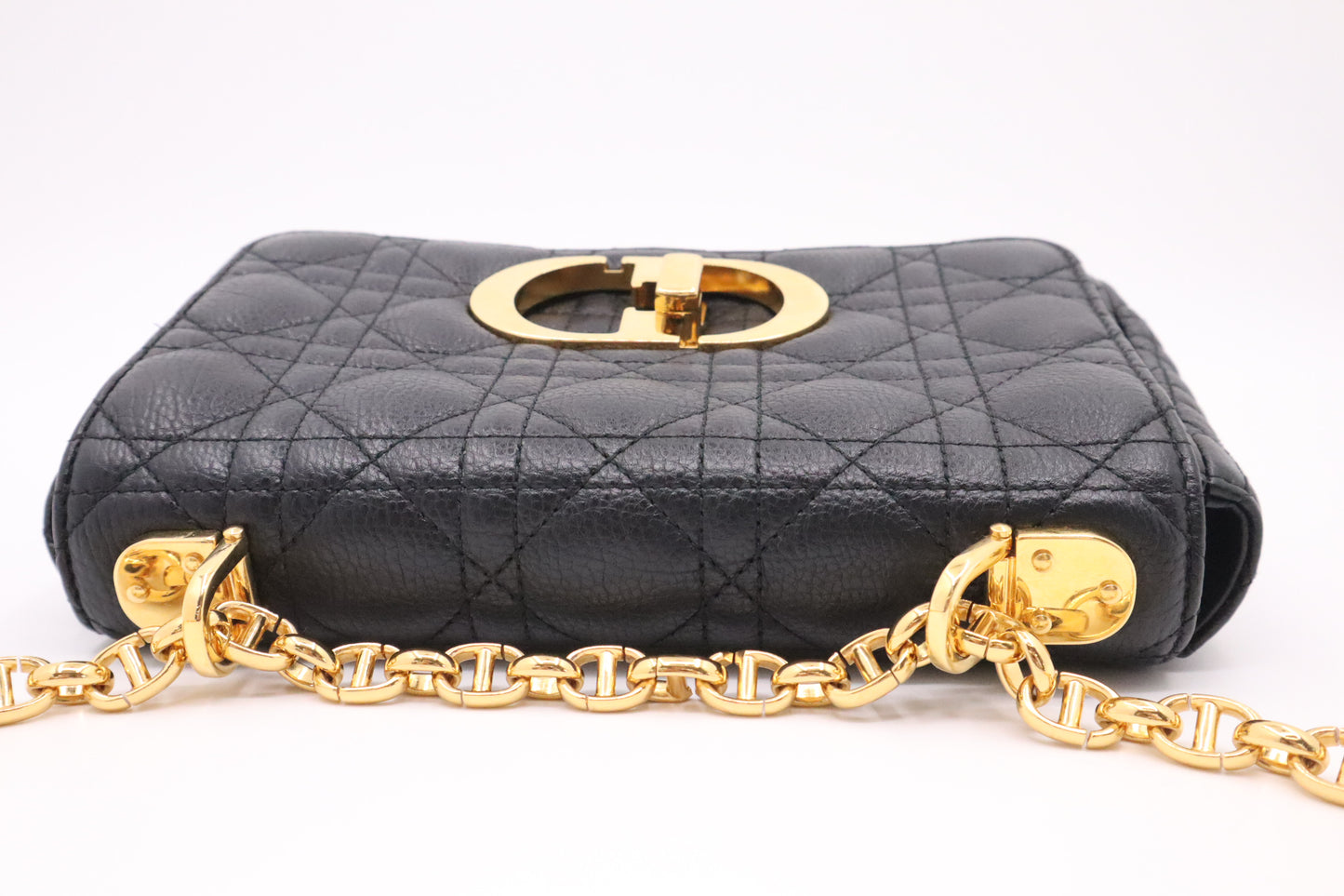 Dior Small Caro Crossbody in Black Cannage Leather