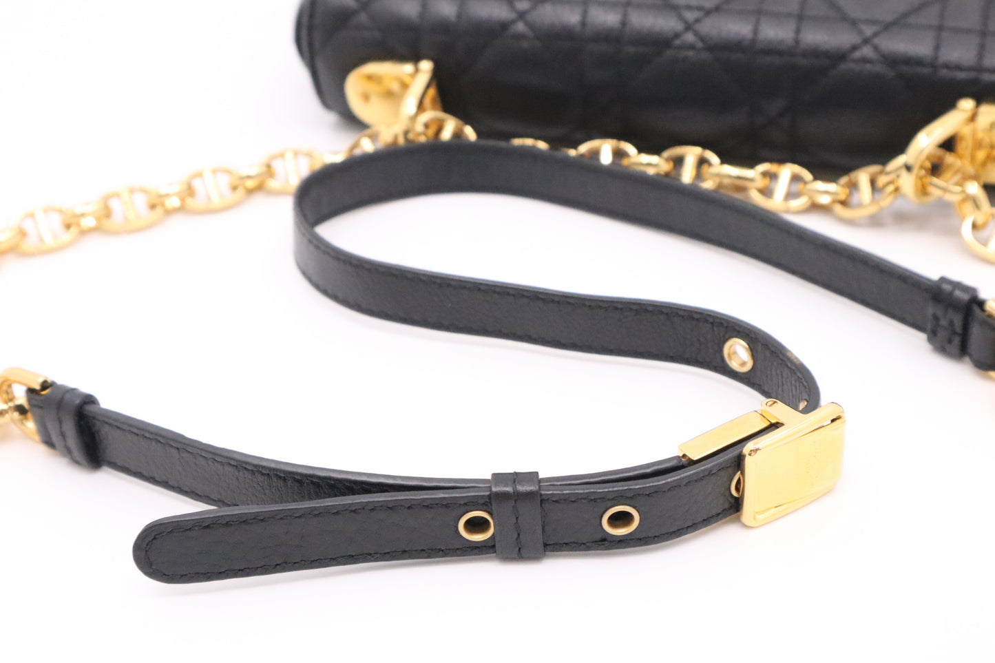 Dior Small Caro Crossbody in Black Cannage Leather
