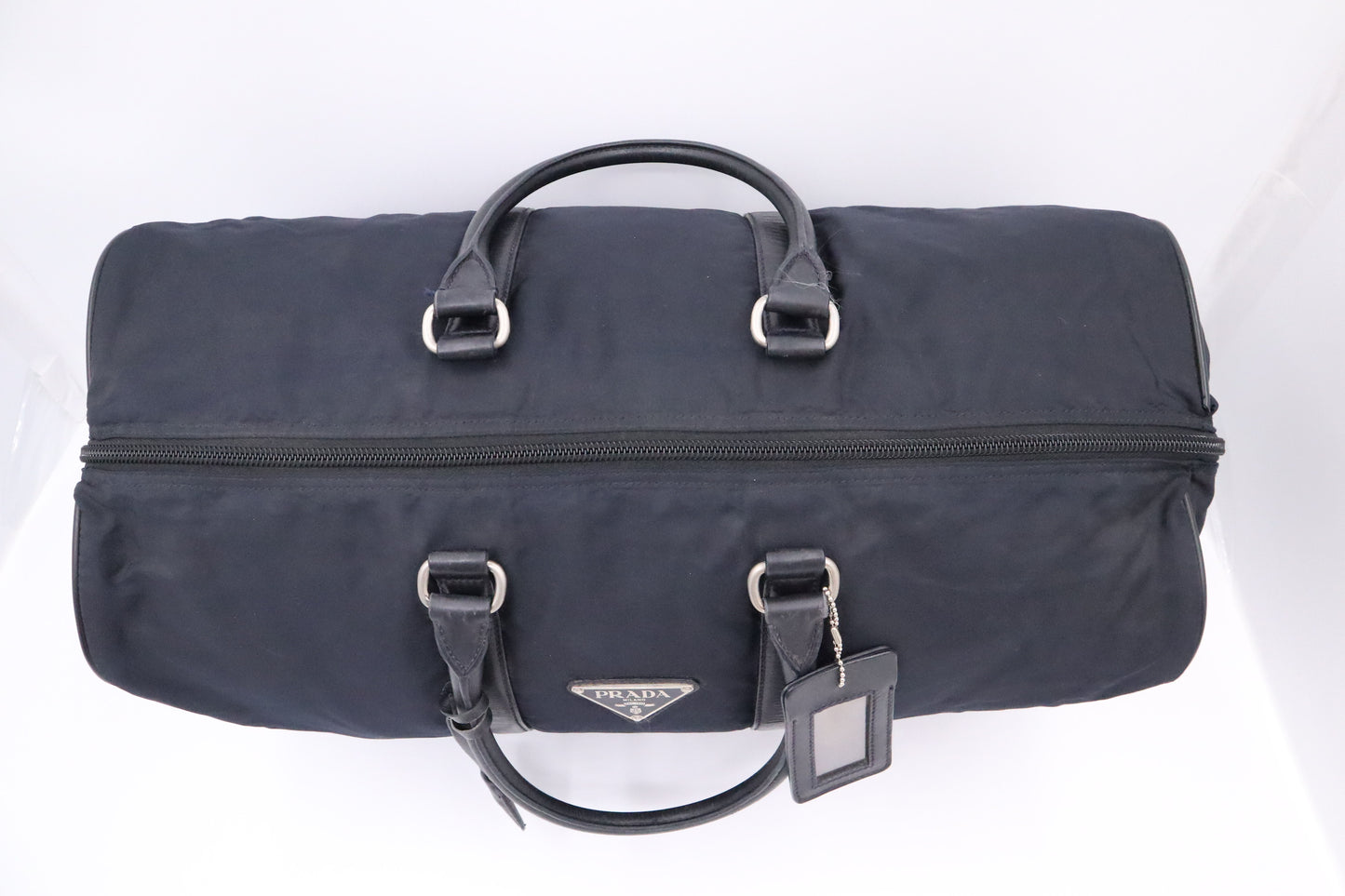 Prada Duffle Bag in Navy Nylon Canvas