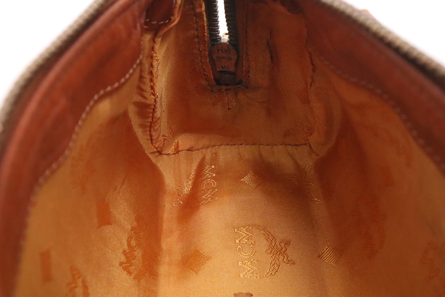 MCM Mini Boston in Cognac Visetos Canvas