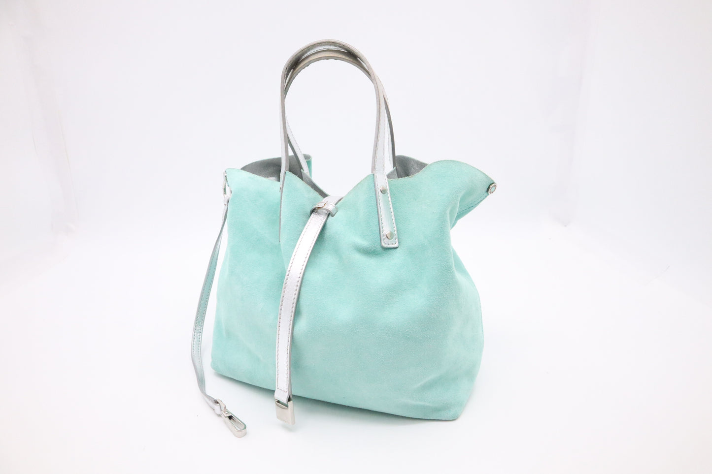 Tiffany & Co. Small Tote in Silver & Blue Leather