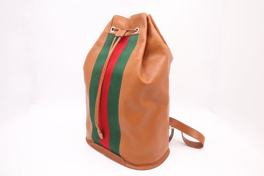 Gucci Bucket Backpack in Brown Leather