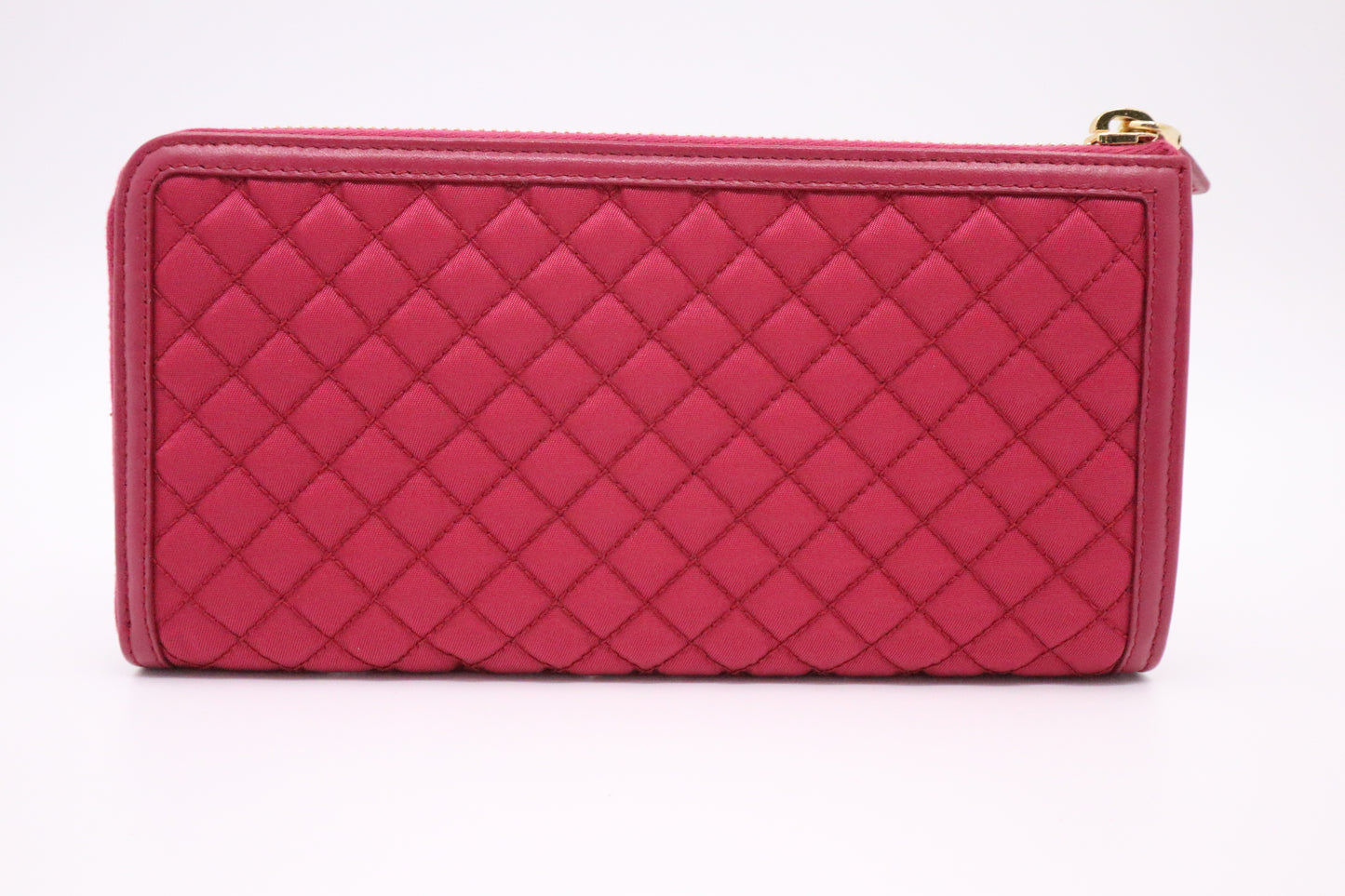 Prada Long Wallet in Pink Tessuto Quilted Nylon