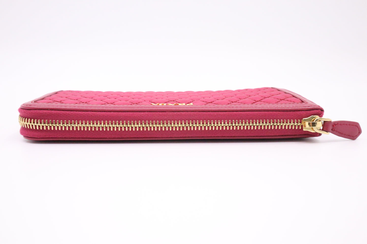 Prada Long Wallet in Pink Tessuto Quilted Nylon