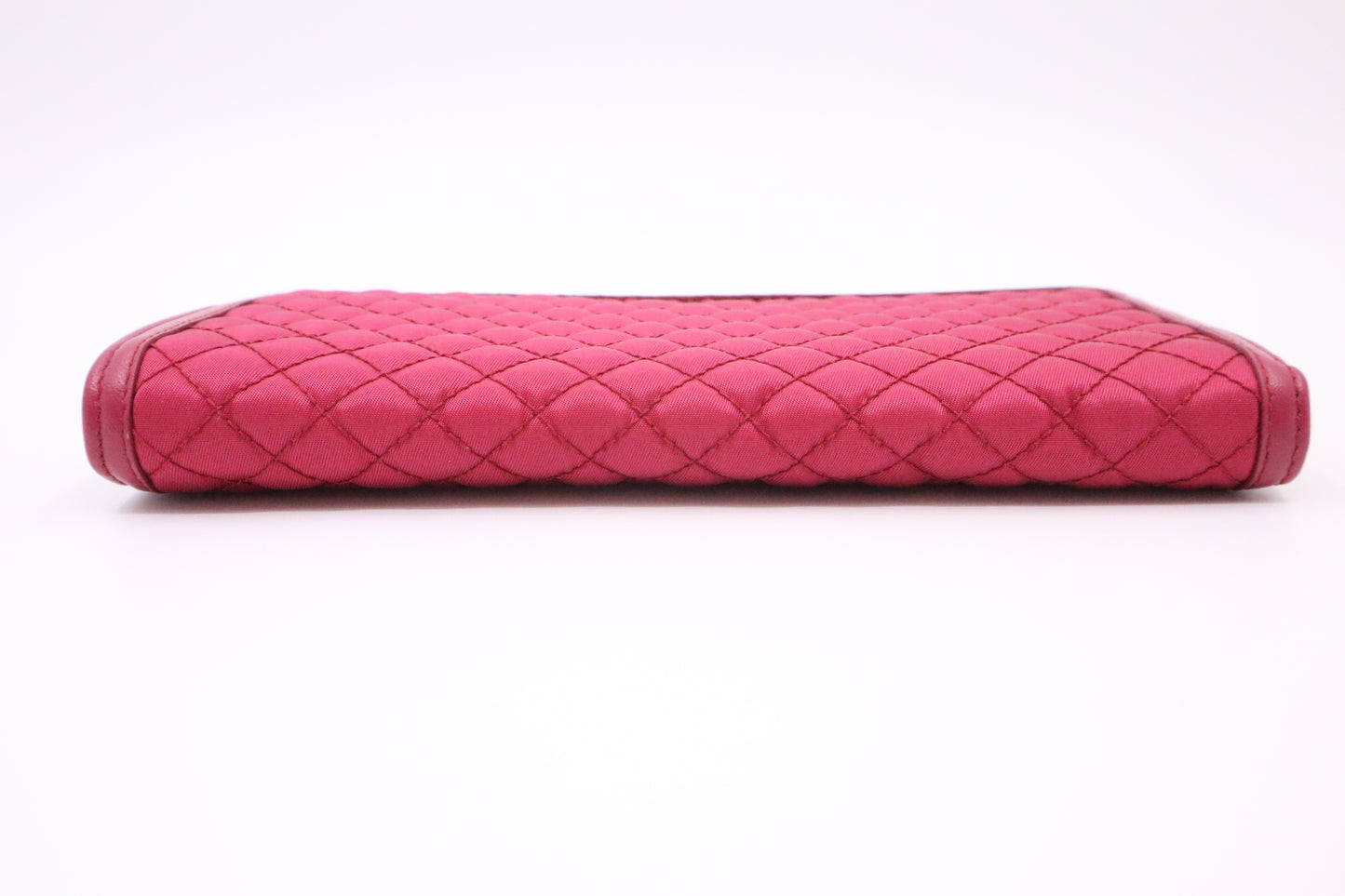Prada Long Wallet in Pink Tessuto Quilted Nylon
