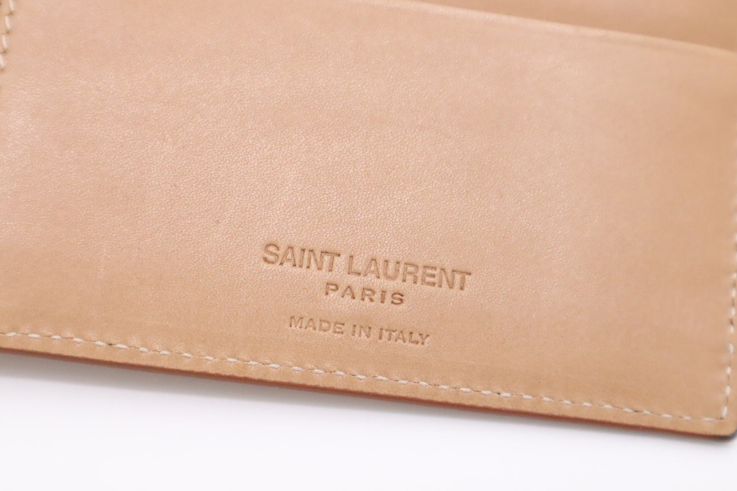 YSL Saint Laurent Bifold Wallet in Tan Leather