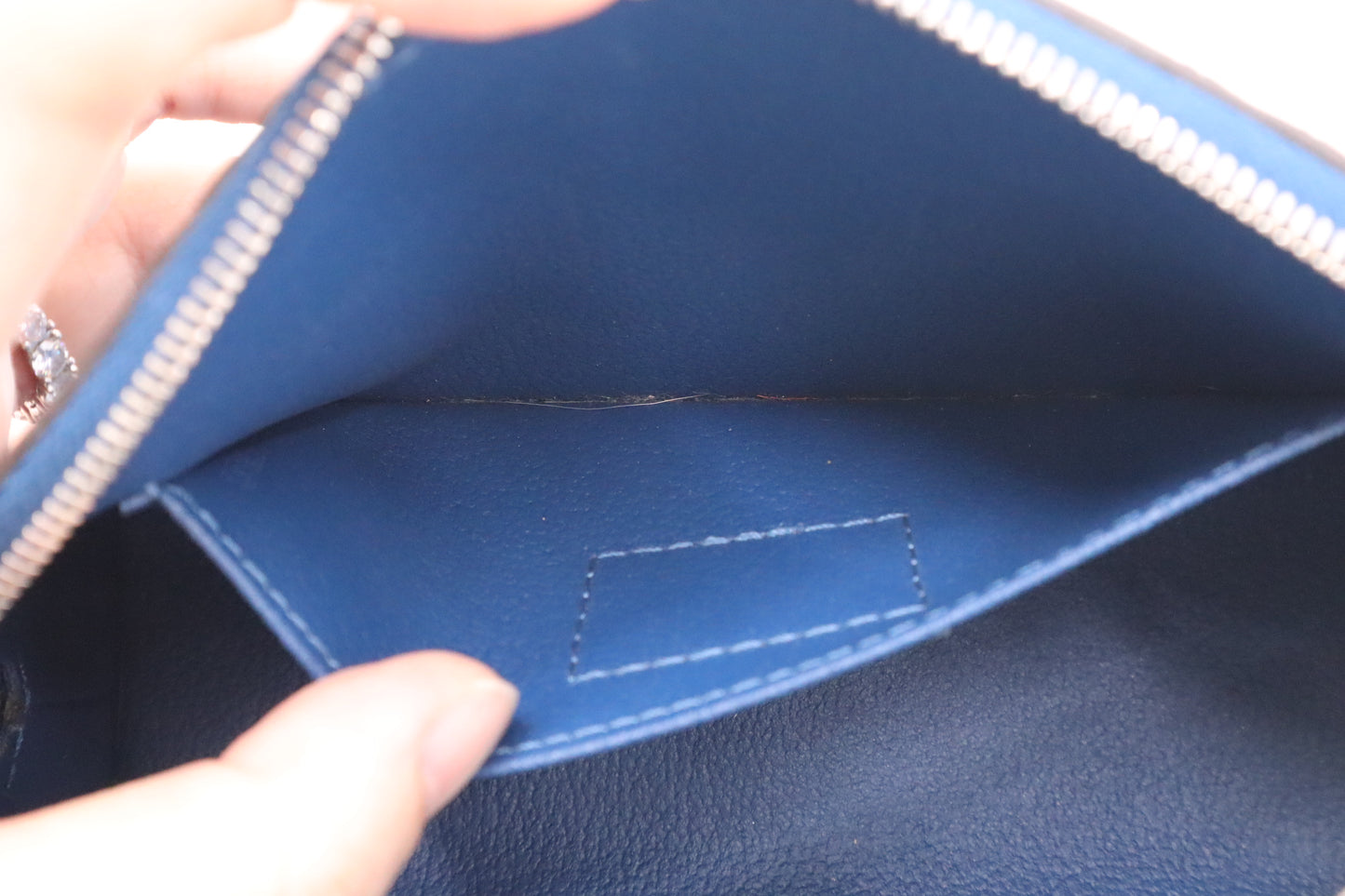 Louis Vuitton Pochette Cosmetique in Epi Blue Leather