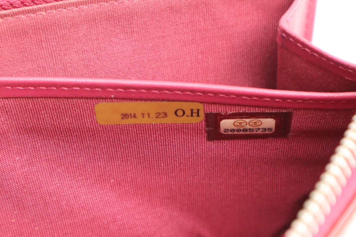 Chanel Zippy Wallet in Pink Quilted Patent Leather