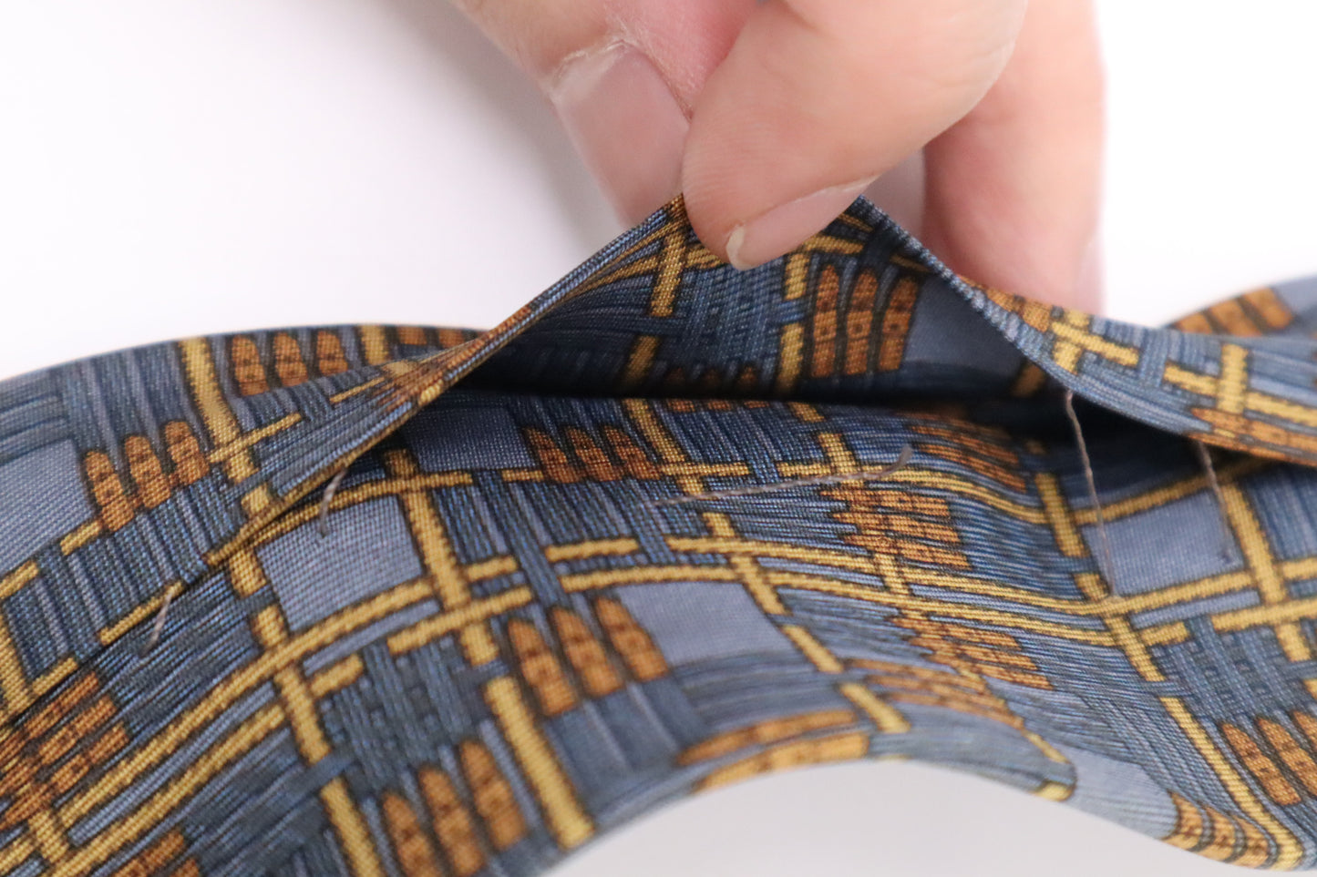 Hermes Tie in Blue and Yellow Silk
