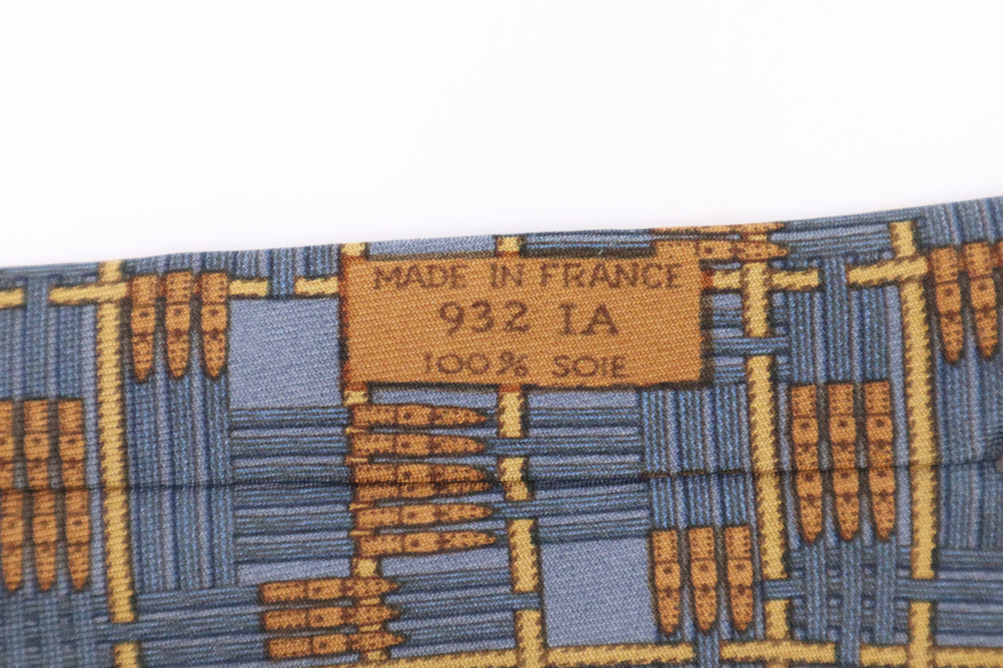 Hermes Tie in Blue and Yellow Silk