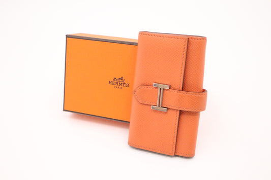 Hermes Bearn Key Case in Orange Leather