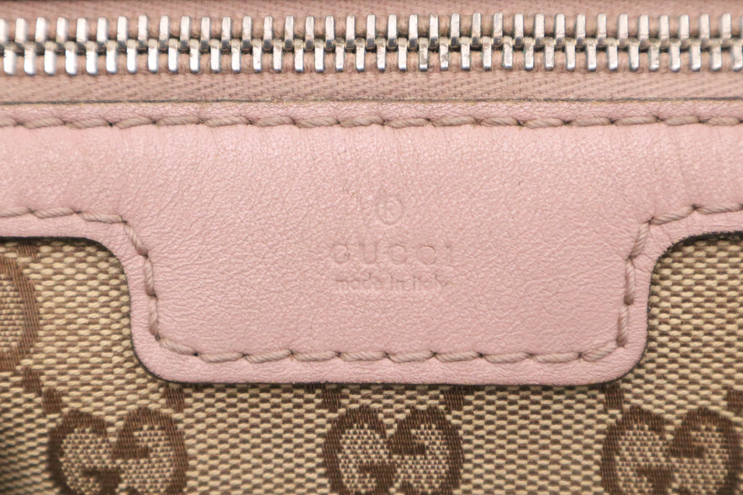 Gucci Boston Bag in GG Canvas and Pink Leather