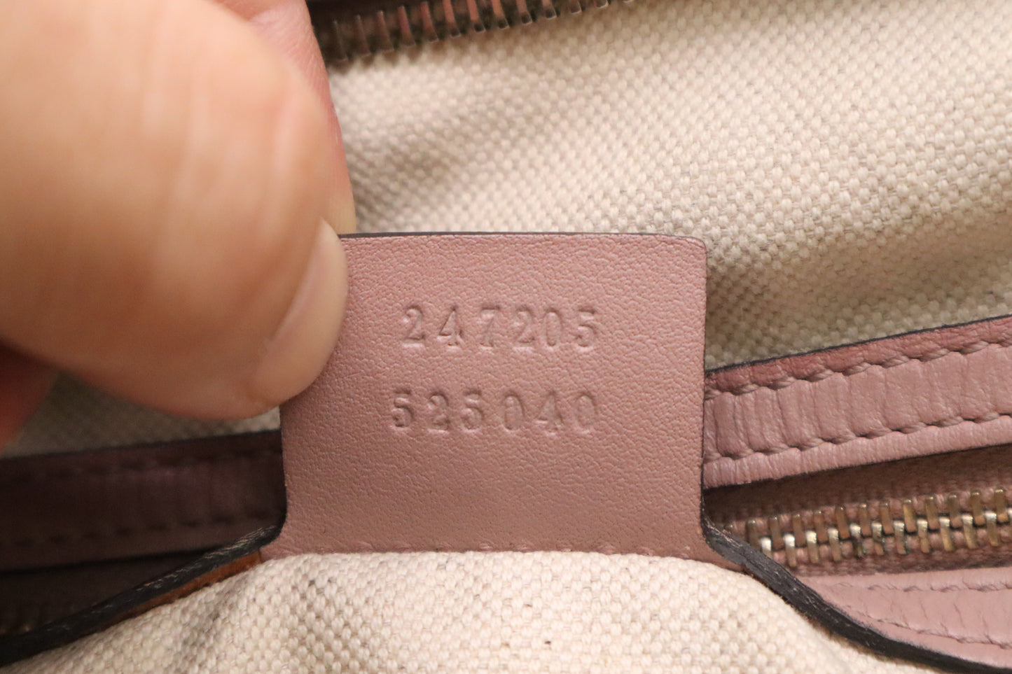 Gucci Boston Bag in GG Canvas and Pink Leather