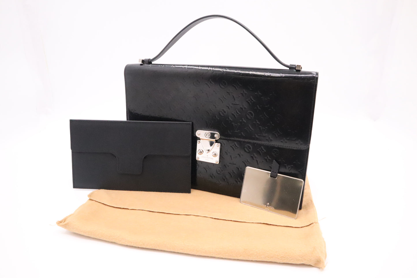 Louis Vuitton Anouchka Pochette in Black Monogram Glace Leather