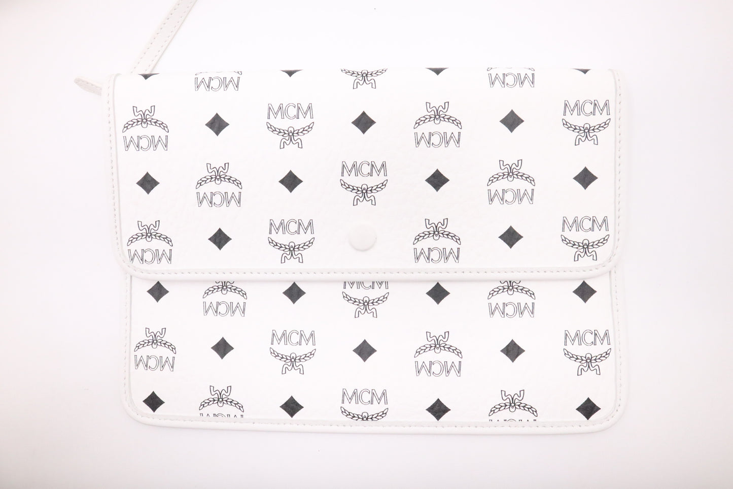MCM Tote in White Visetos Canvas