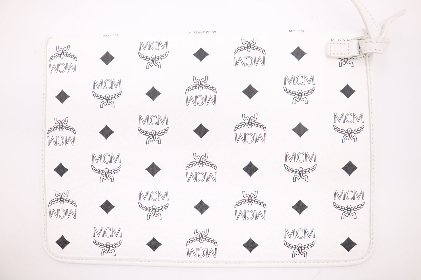 MCM Tote in White Visetos Canvas