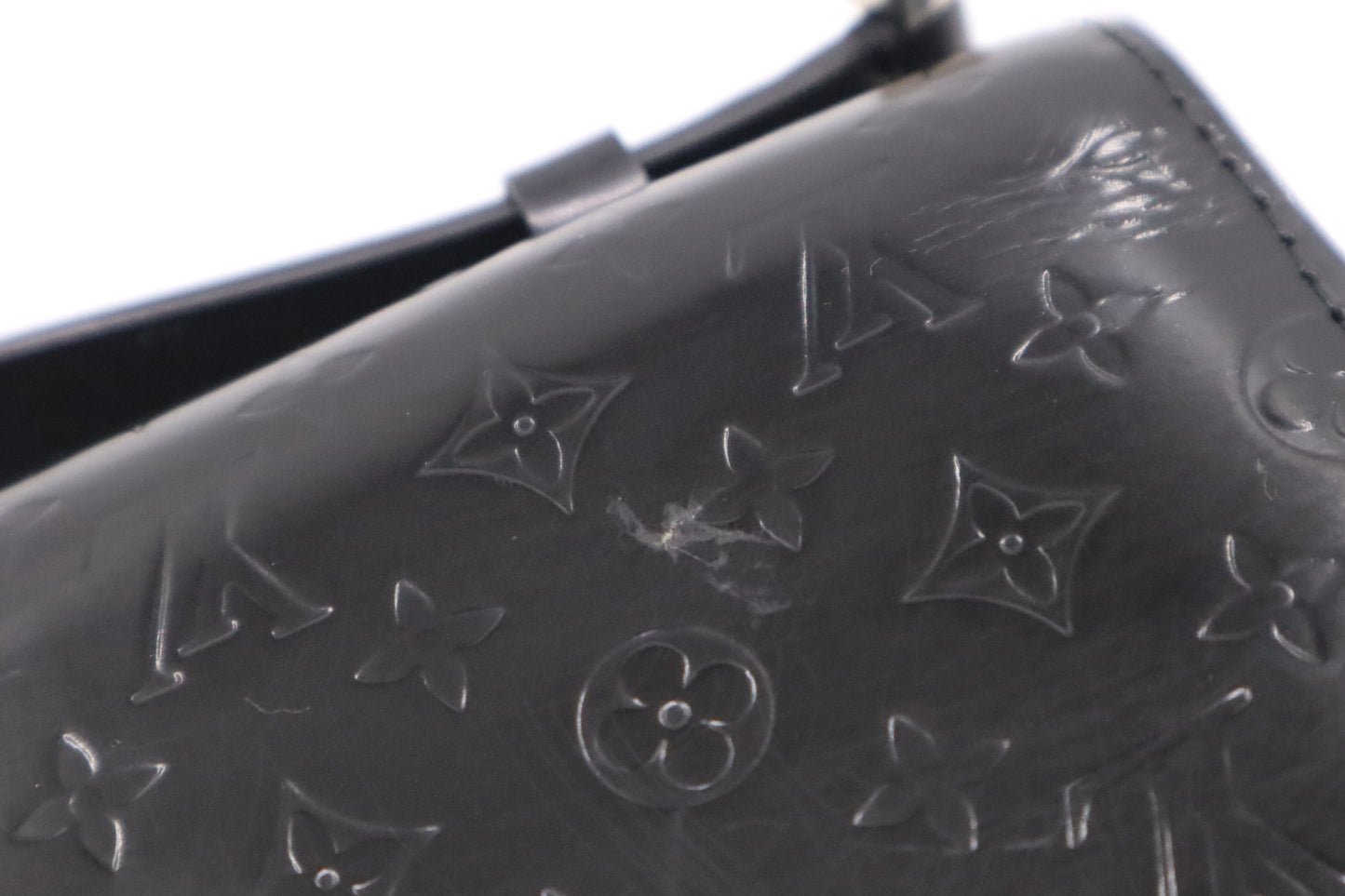 Louis Vuitton Anouchka Pochette in Black Monogram Glace Leather