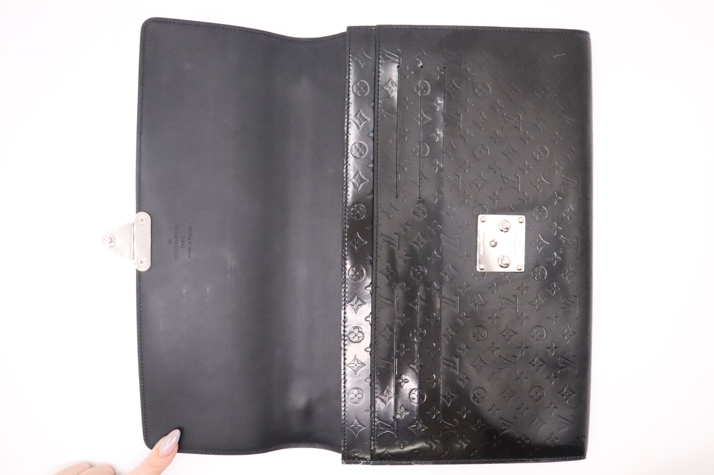 Louis Vuitton Anouchka Pochette in Black Monogram Glace Leather