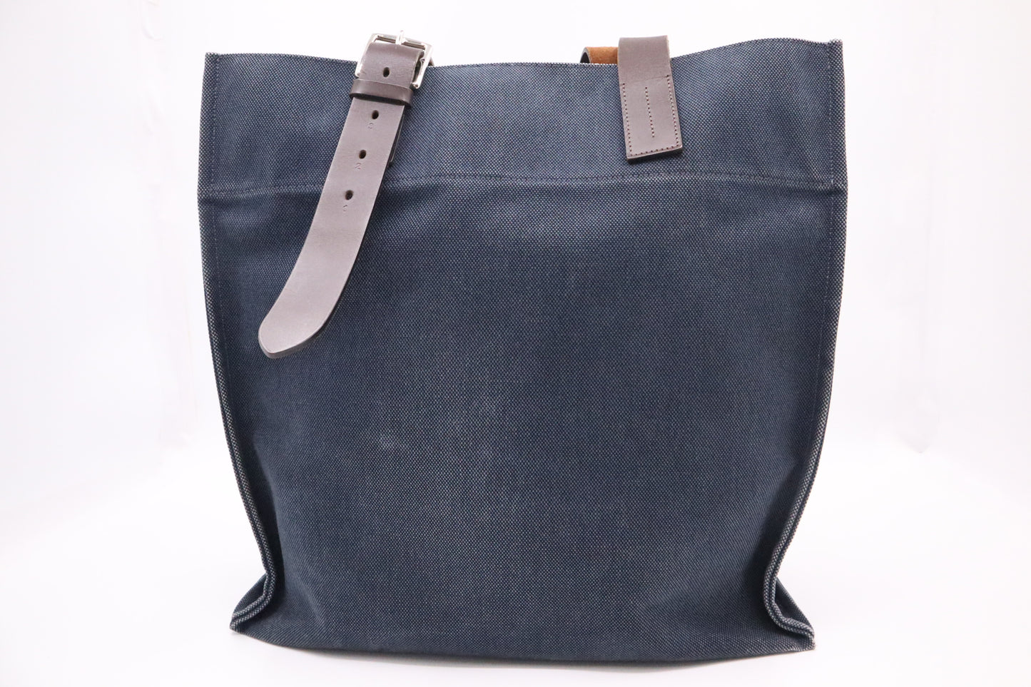 Hermès Étrivière Tote in Navy Blue Canvas