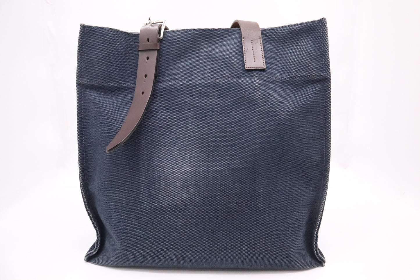 Hermès Étrivière Tote in Navy Blue Canvas