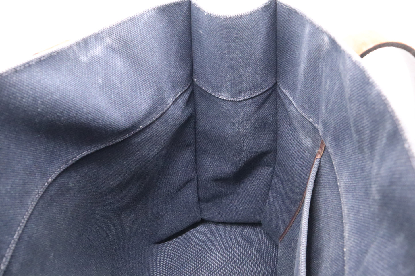 Hermès Étrivière Tote in Navy Blue Canvas