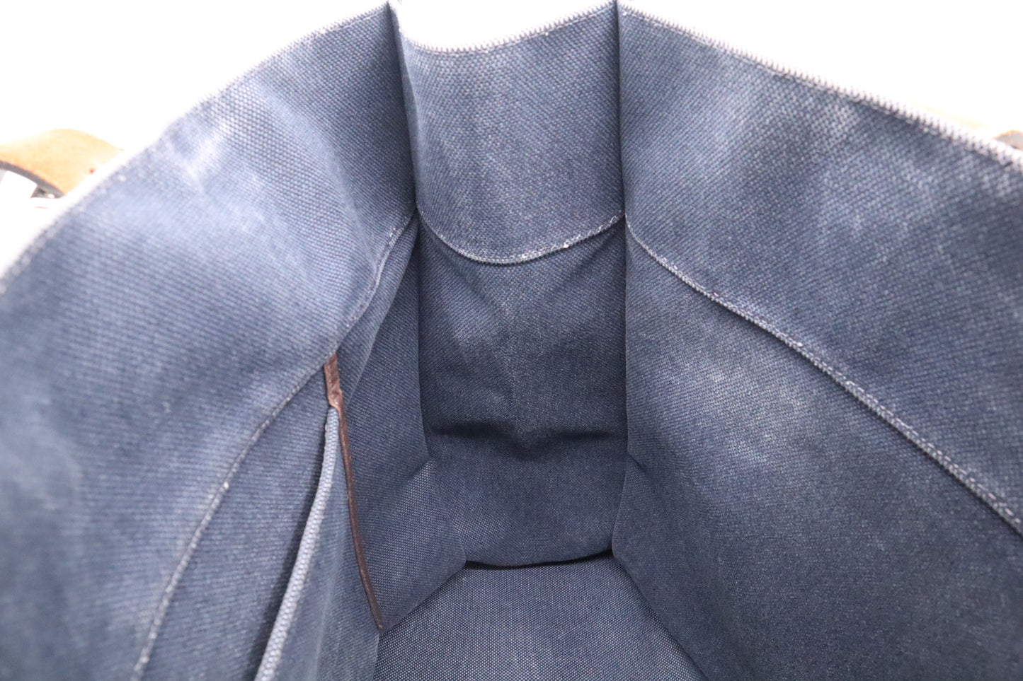 Hermès Étrivière Tote in Navy Blue Canvas
