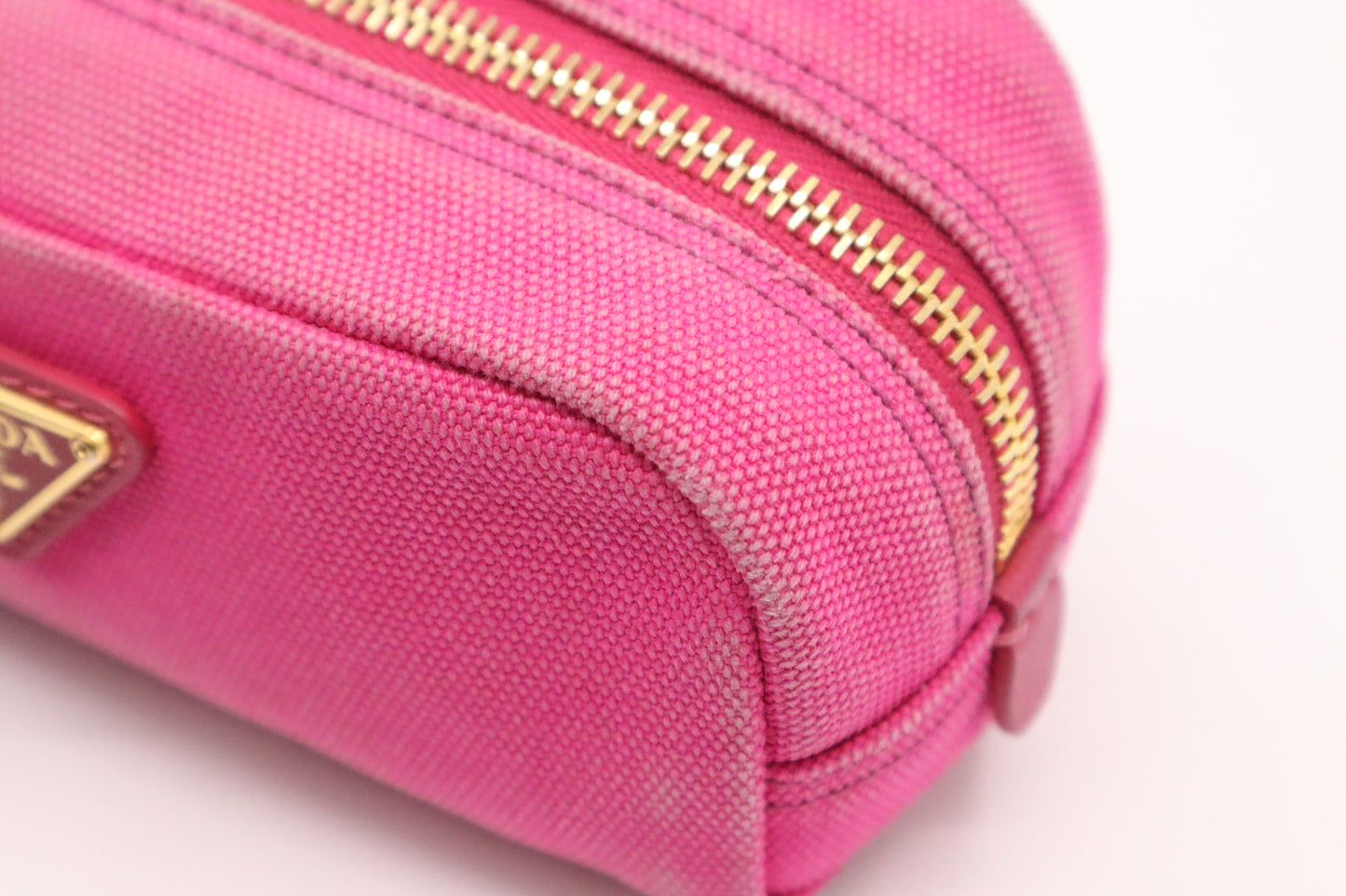 Prada Cosmetics Pouch in Pink Canvas