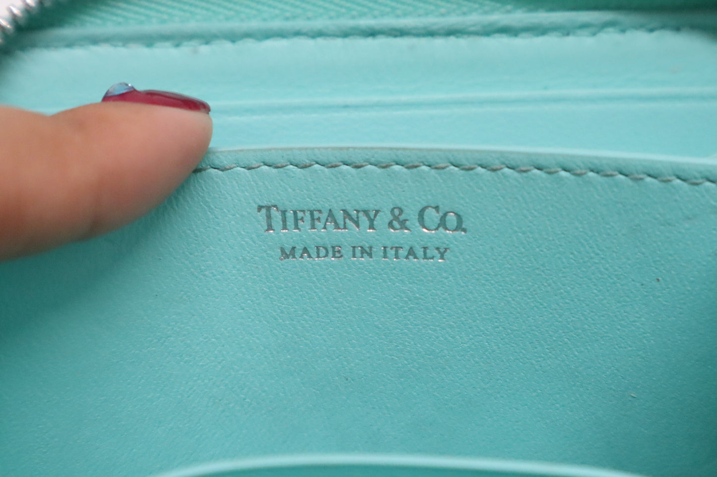 Tiffany & Co. Compact Zippy in Tiffany Blue Leather