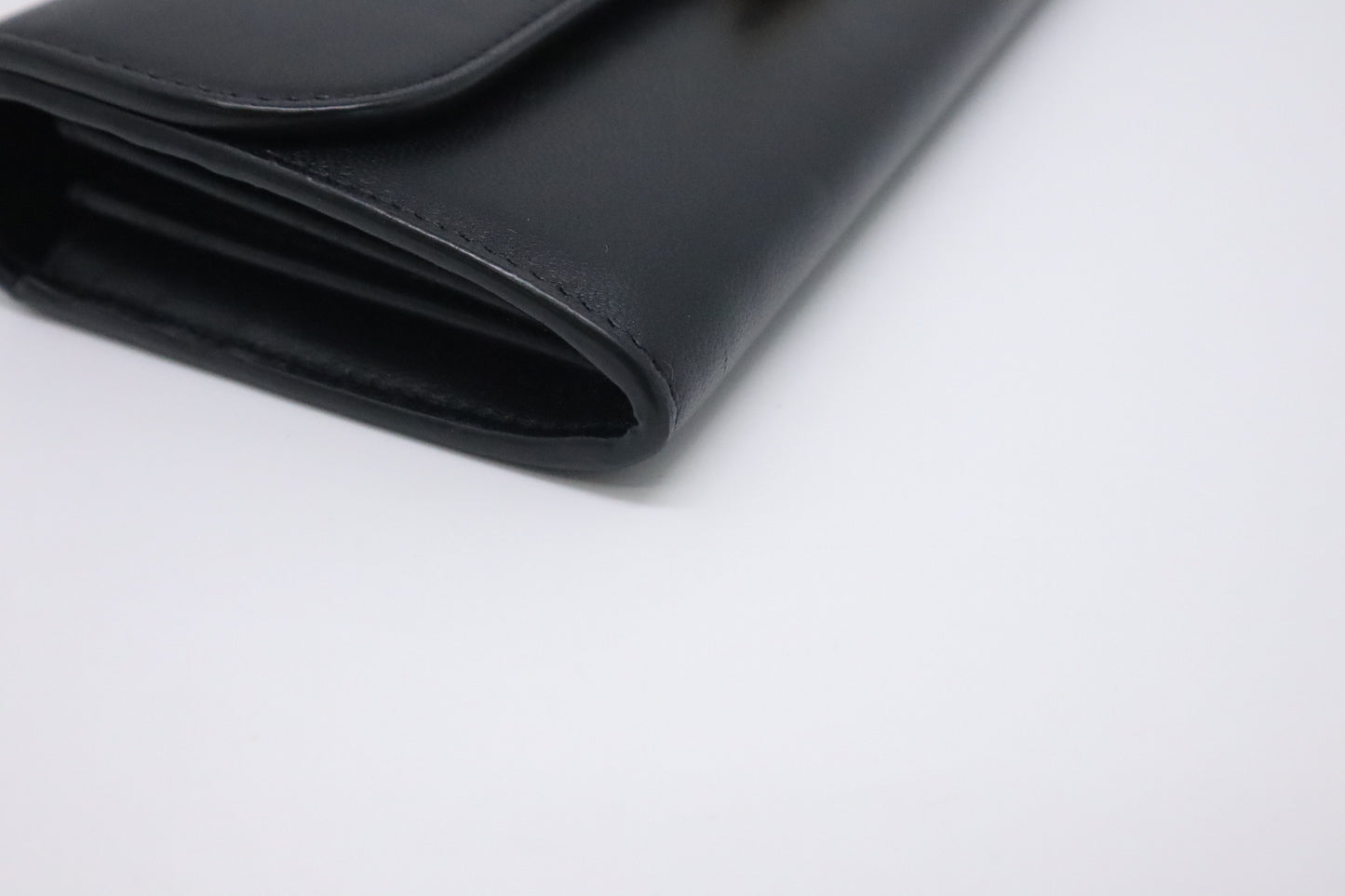 Celine Large Flap Wallet in Black Triomphe Leather